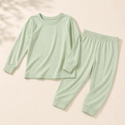 Two-piece bamboo baby pajamas with long sleeve top and pants