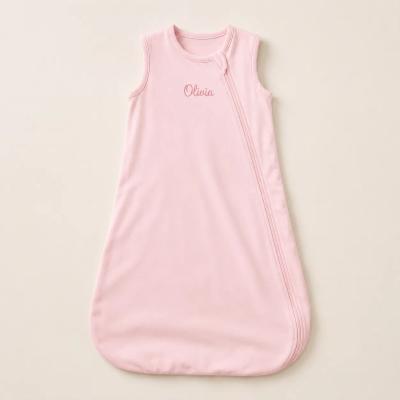 Personalized bamboo sleep sack with embroidered baby name