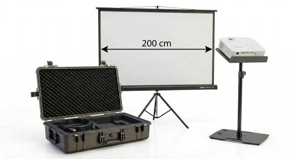Projektor multimedialny z ekranem 200 cm