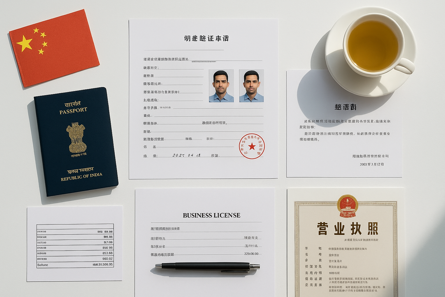 Complete China M-Visa application documents checklist for Indians - passport, invitation letter, business license, bank statement