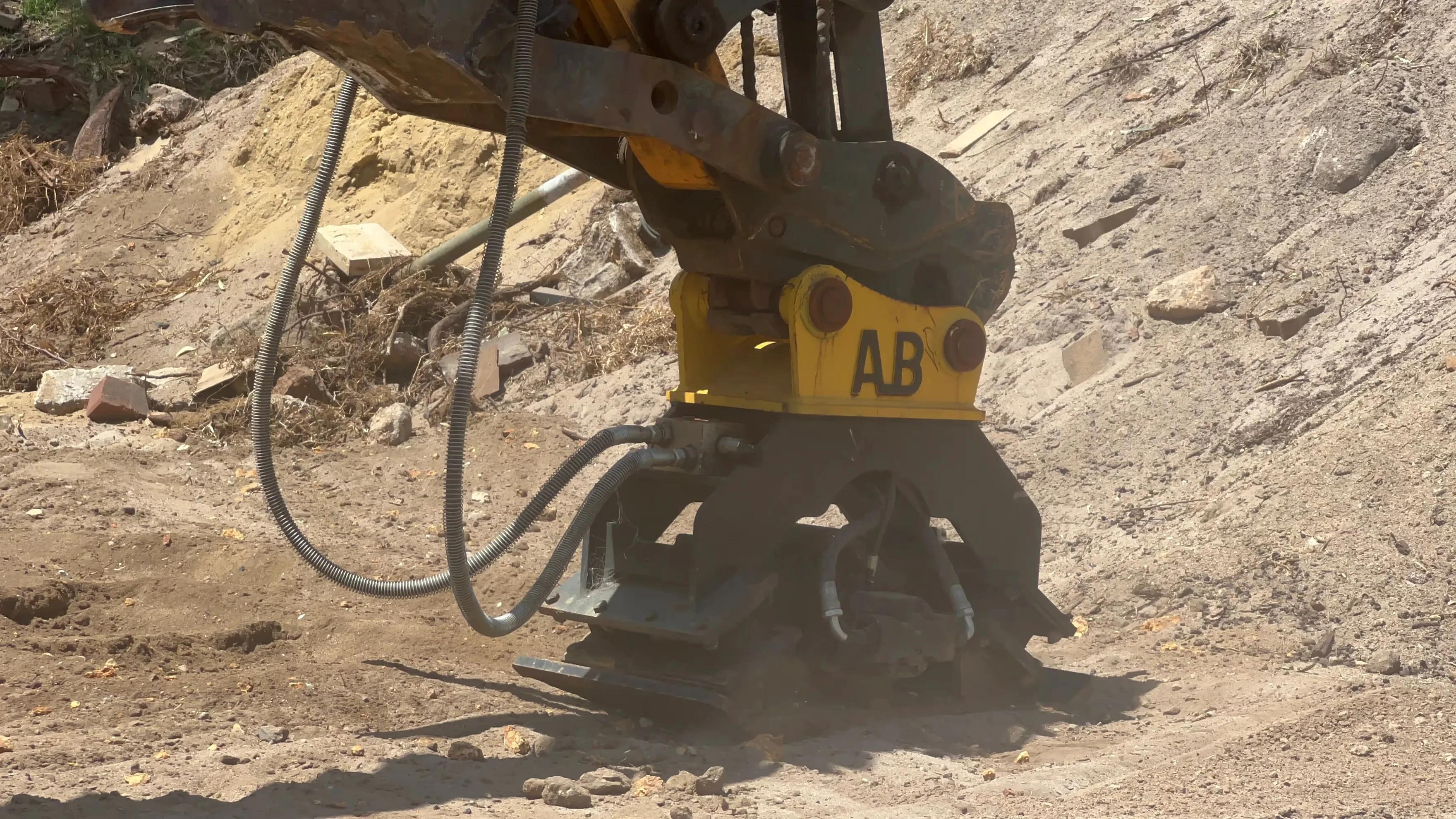 Aussie Buckets Vibrating Compaction Plate in action