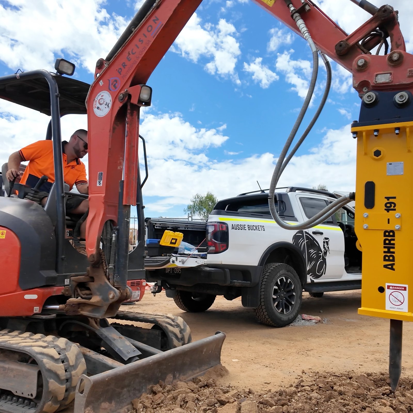 AB Rock Breaker at construction site 2