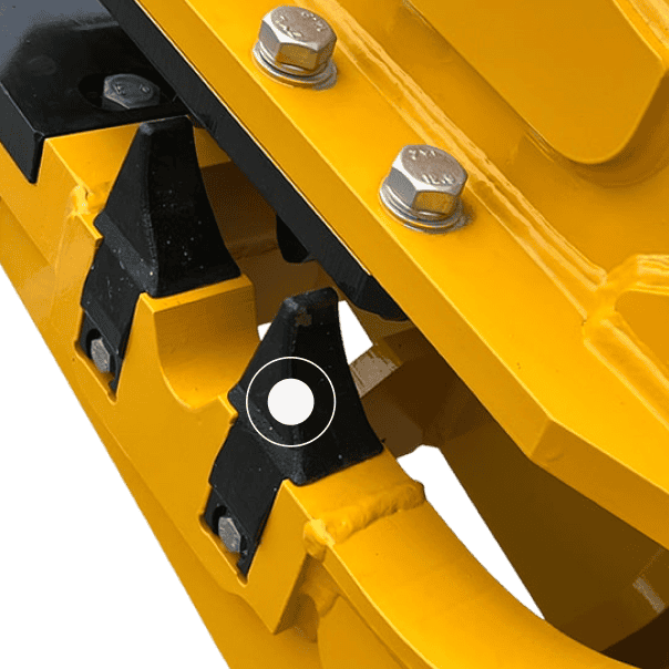Fixed Pulveriser - Single-tooth jaw design & cutting blades