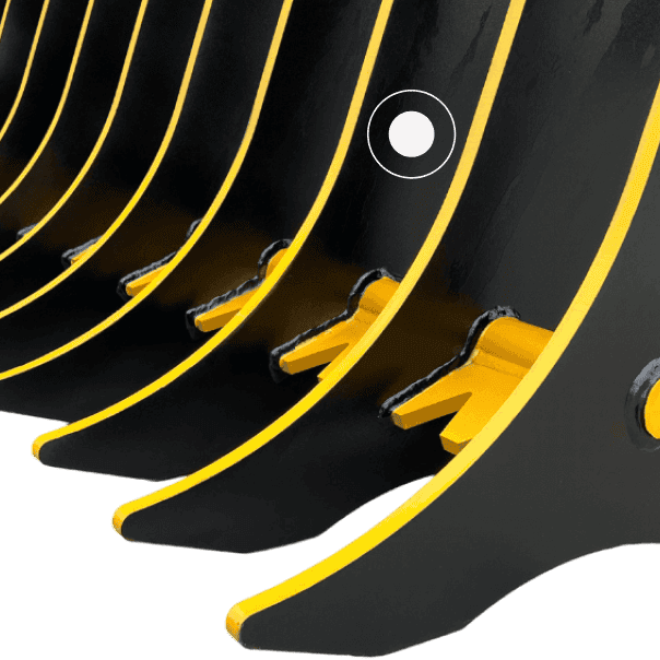 Heavy Duty Stick Rake - Gussets and interlocking rods