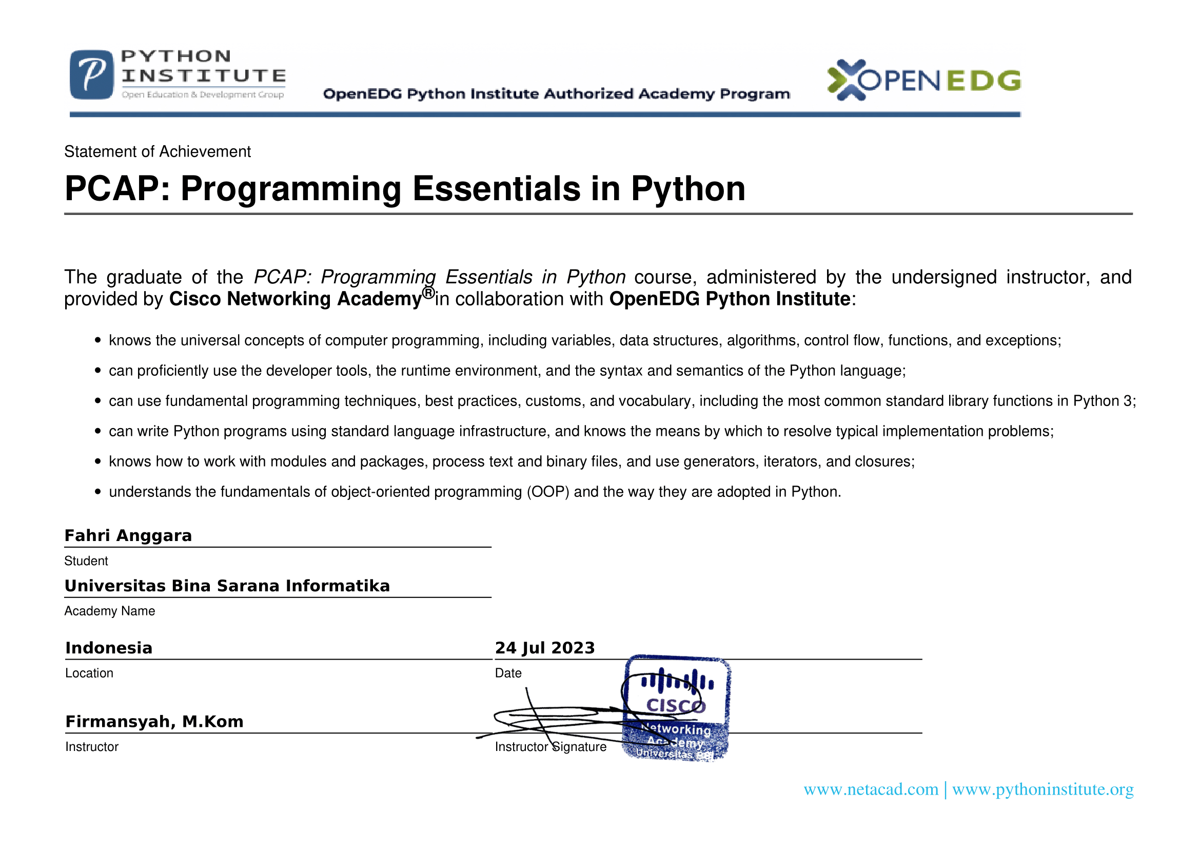 PCAP: Programming Essentials in Python