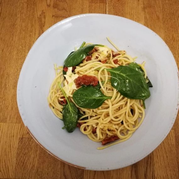 Lauch-Knoblauch-Spaghetti