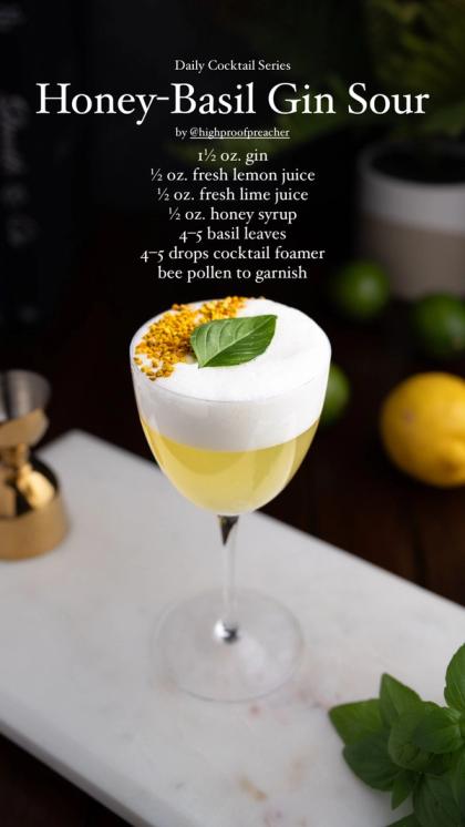 Honey-Basil Gin Sour