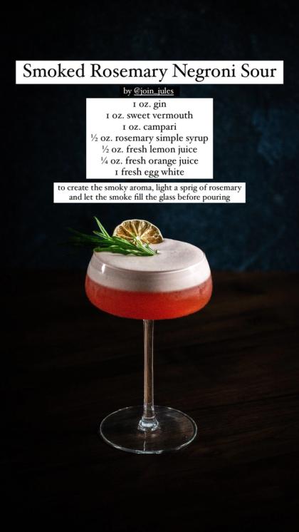 Smoked Rosemary Negroni Sour