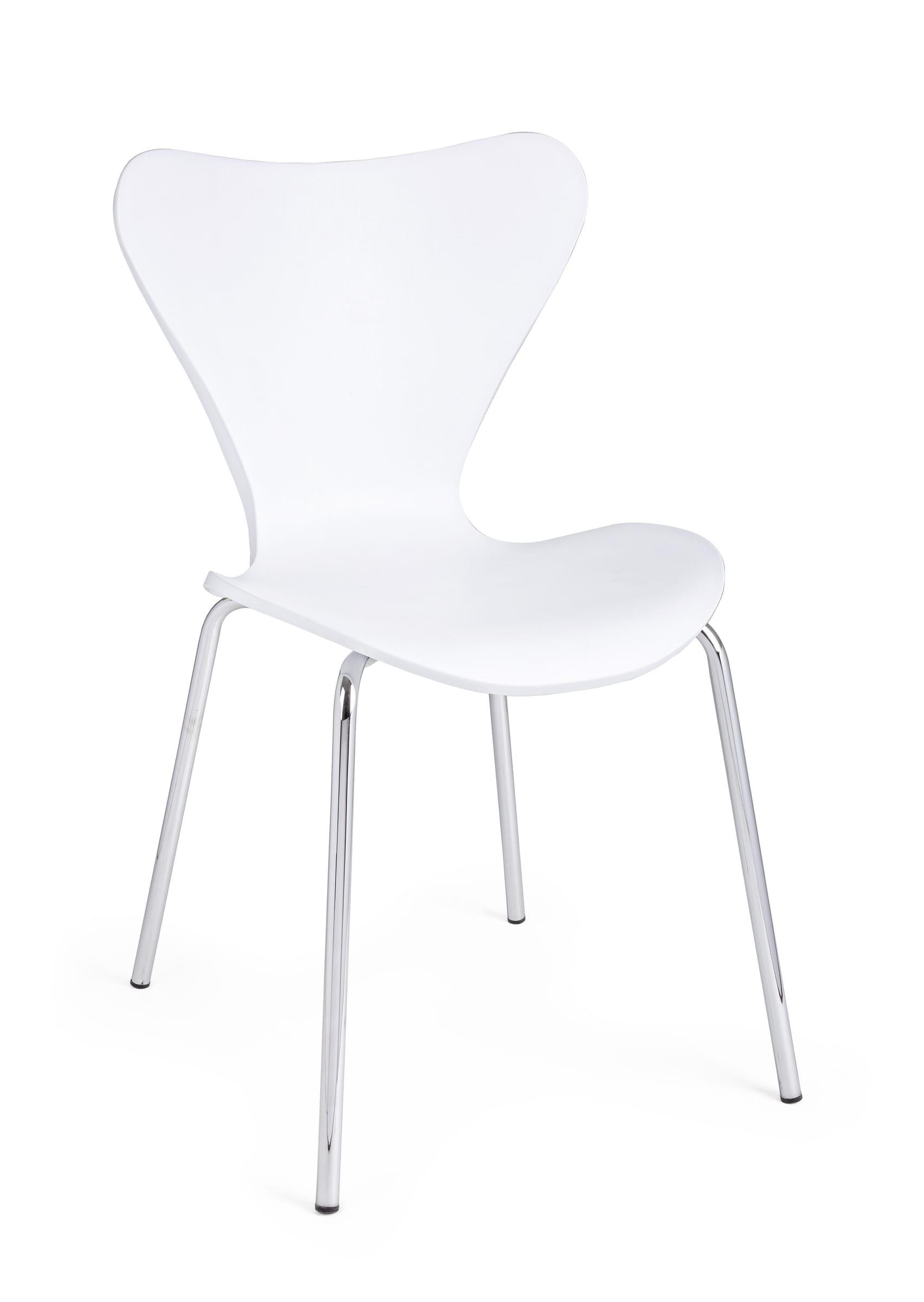 Sedia Sodio, bianco con gambe cromate