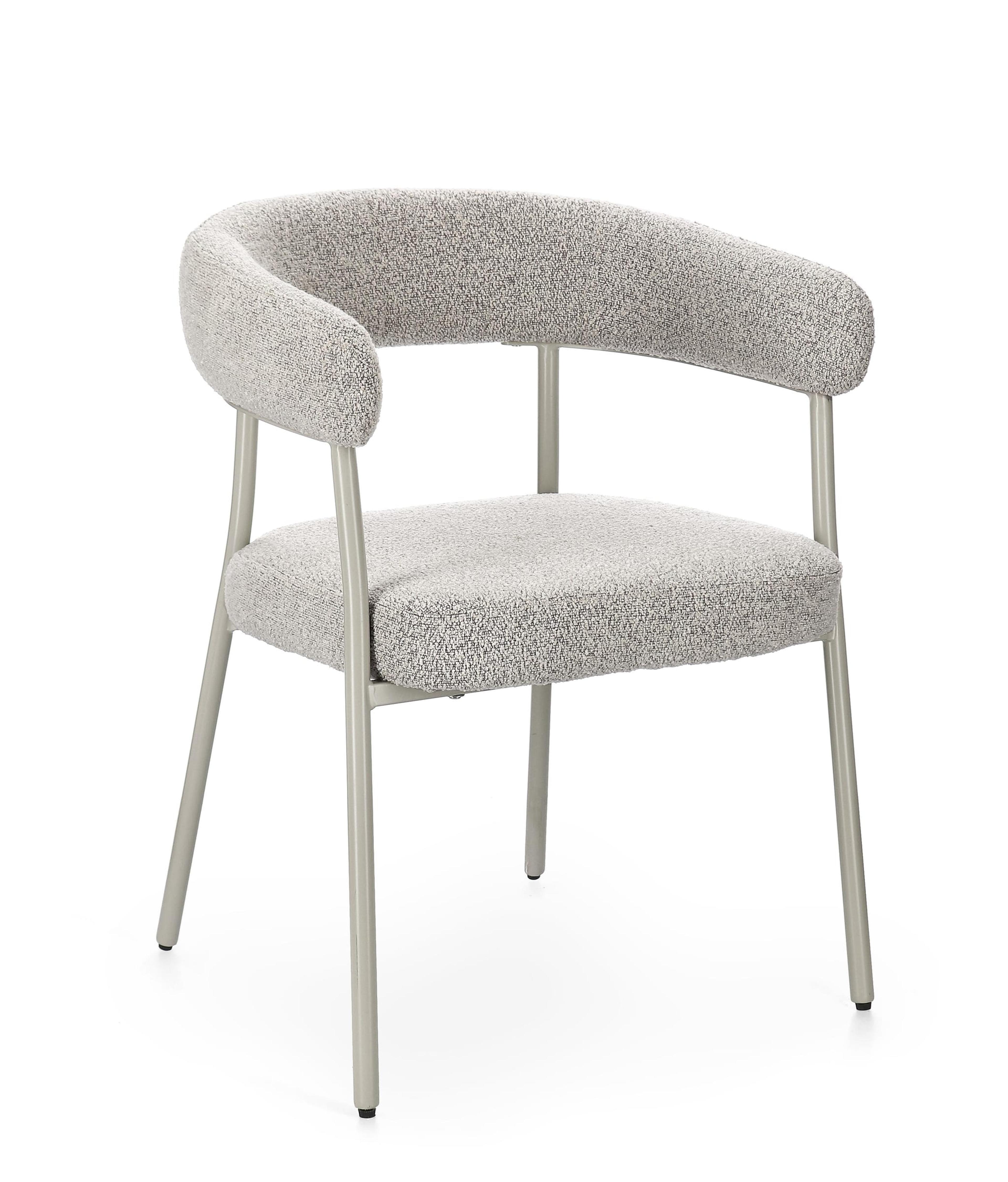 Sedia Tufo, struttura warm grey, seduta tortora