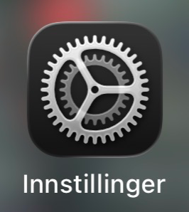 Appikonen «Innstillinger» (kugghjulet) på en iPhone