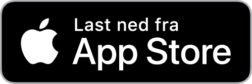 Apples knapp «Last ned fra App Store» på norska, svart med Apple-logotypen