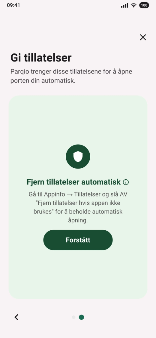 Kortet «Fjern tillatelser automatisk» med knappen «Forstått»