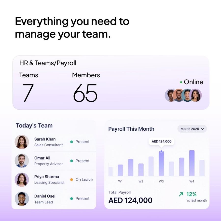 Everything you need to manage your team — headcount, attendance and payroll