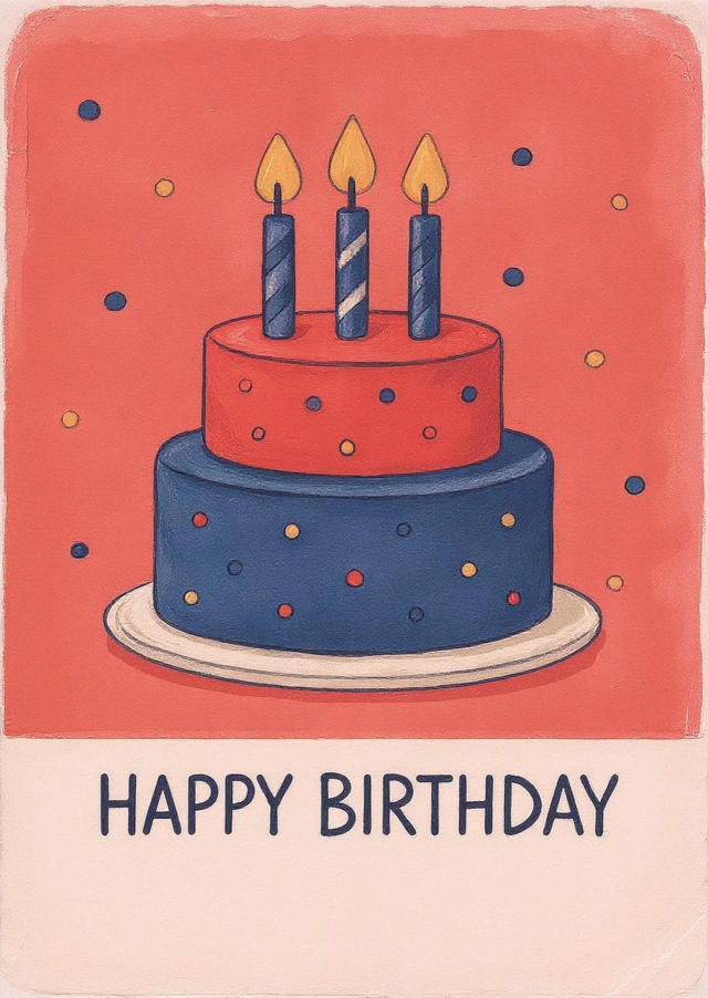 Free printable birthday card + 03. Click to download and print this unique card.