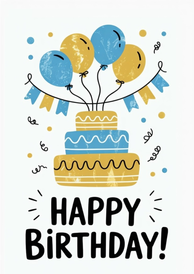 Free printable birthday card + 17. Click to download and print this unique card.