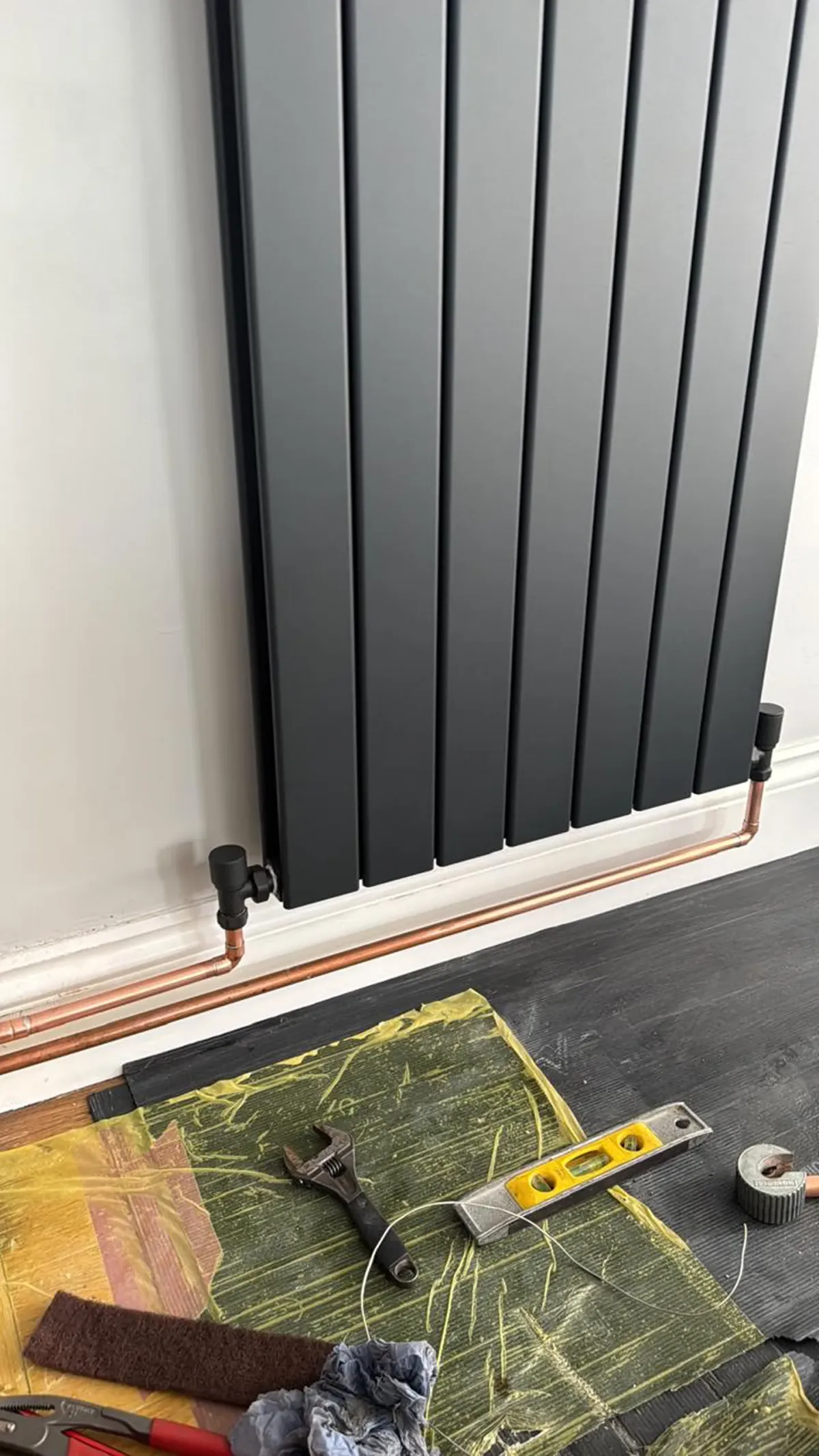 Black radiator and tools