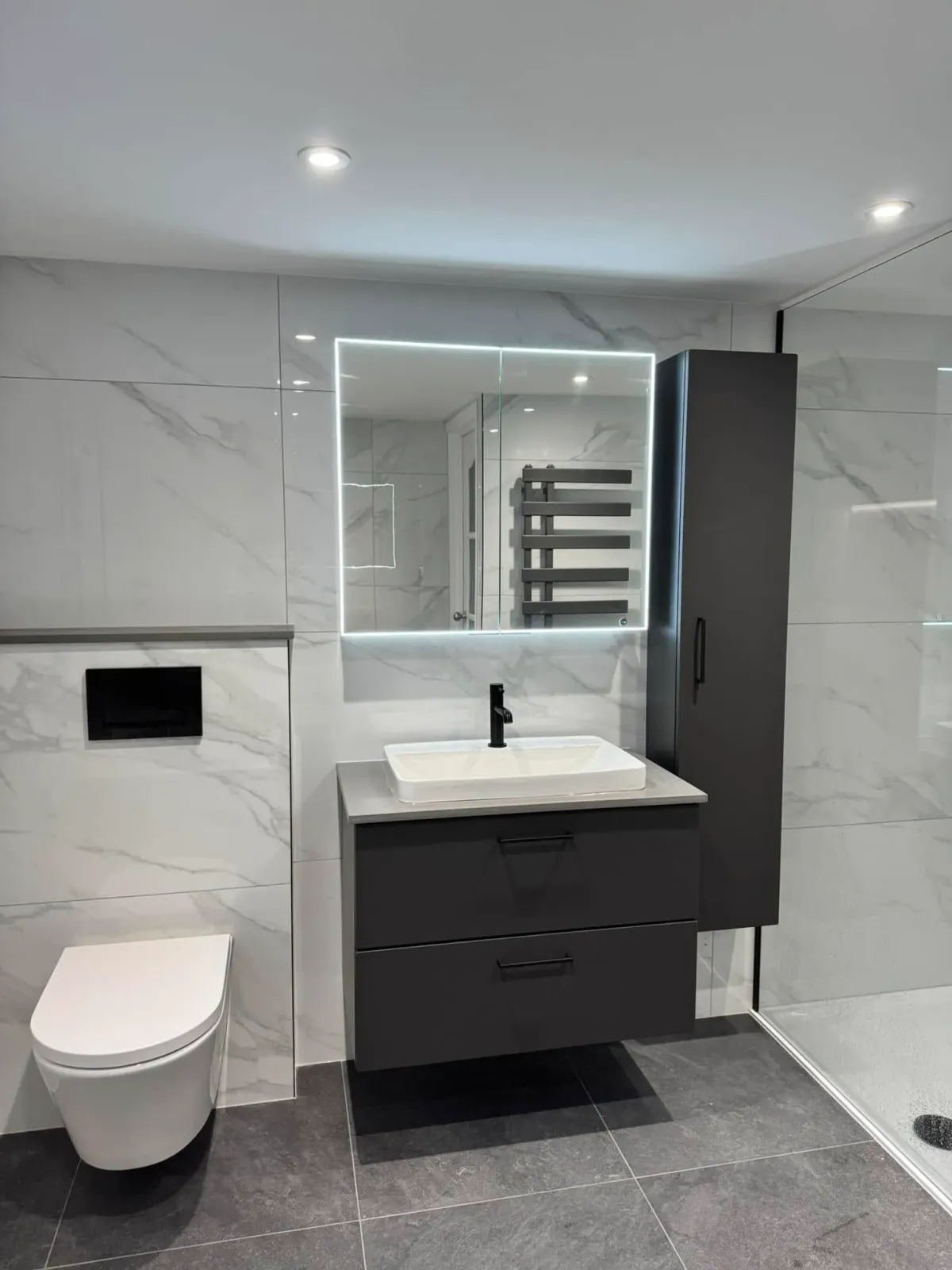 Black bathroom renovation