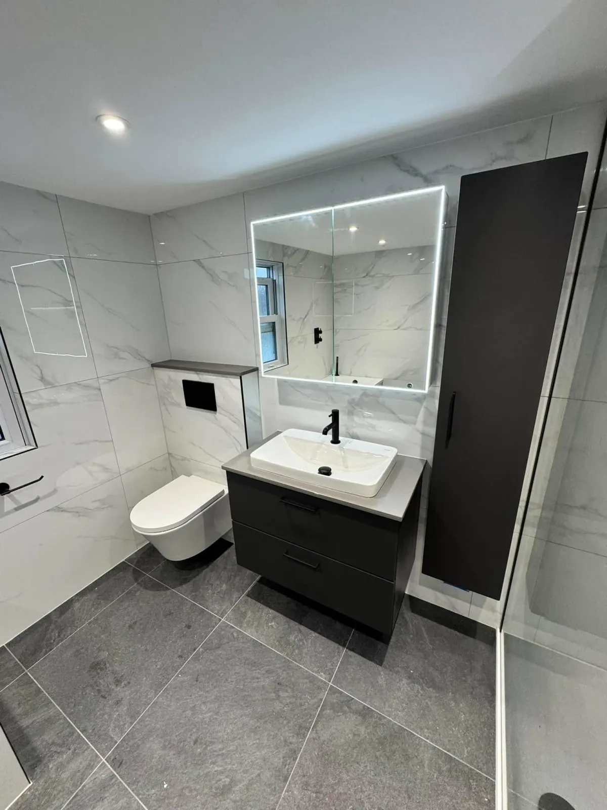 Black bathroom renovation