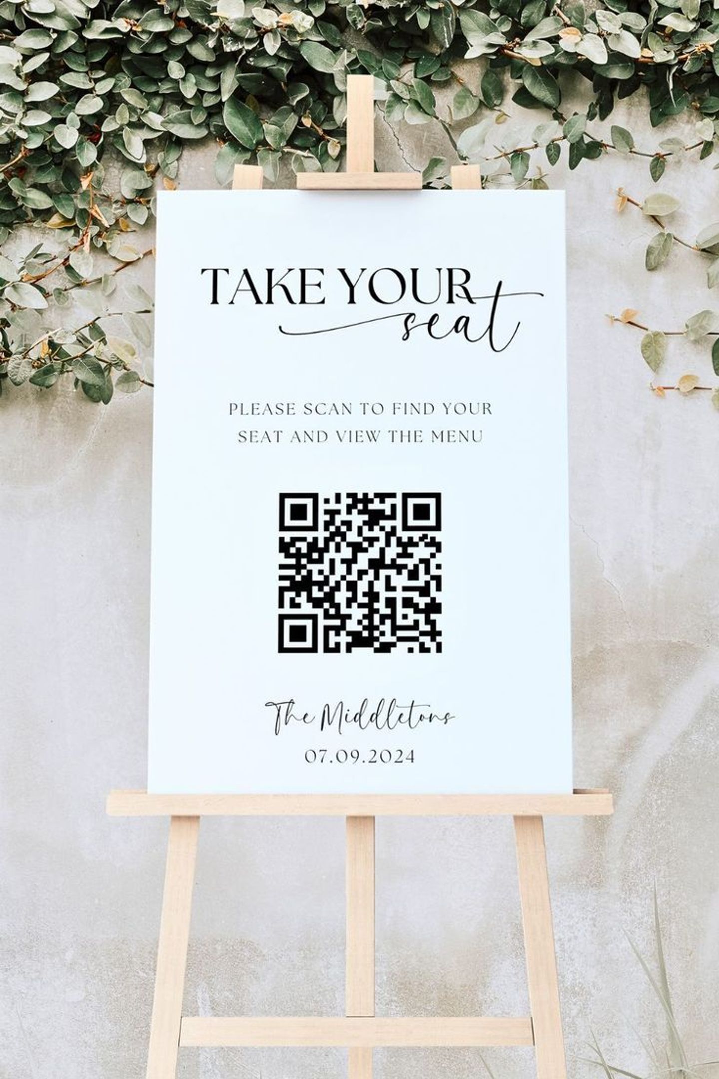 QR Find Your Seat Sign