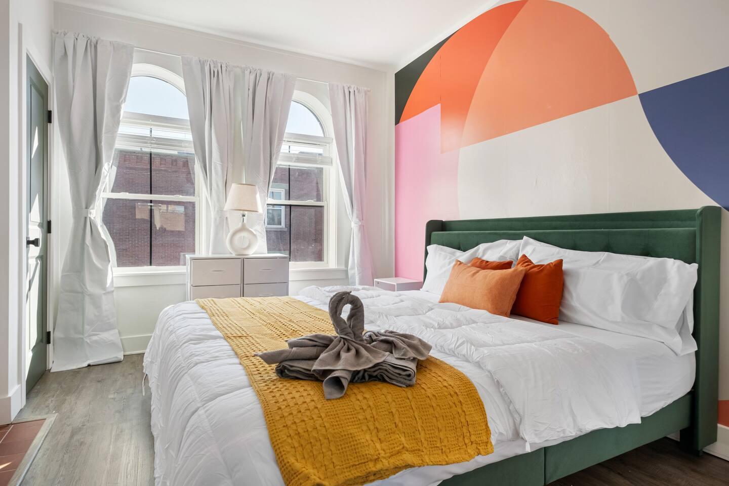Sleep like royalty in our spacious king-size bedroom! ️