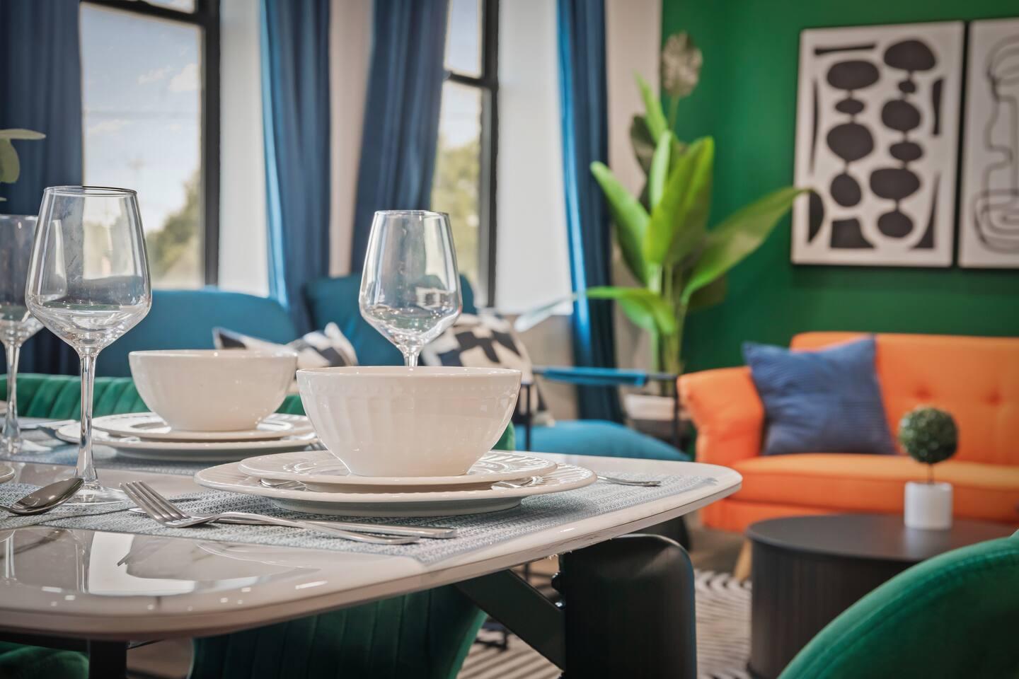 Dinning : Stunning table which can seat 6 adults. We also have high chair for your little one if needed.