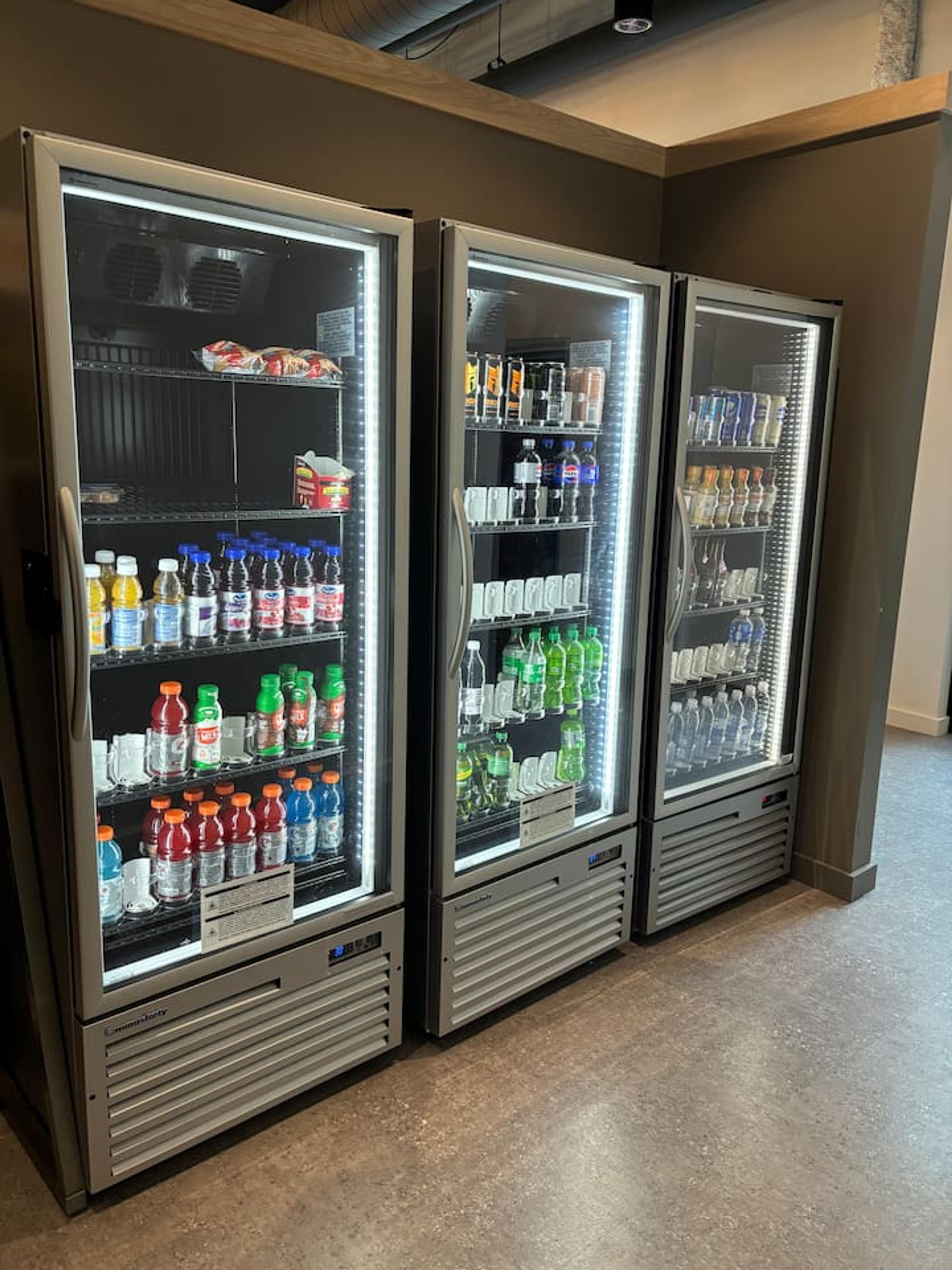Beverages and drinks available in the lobby