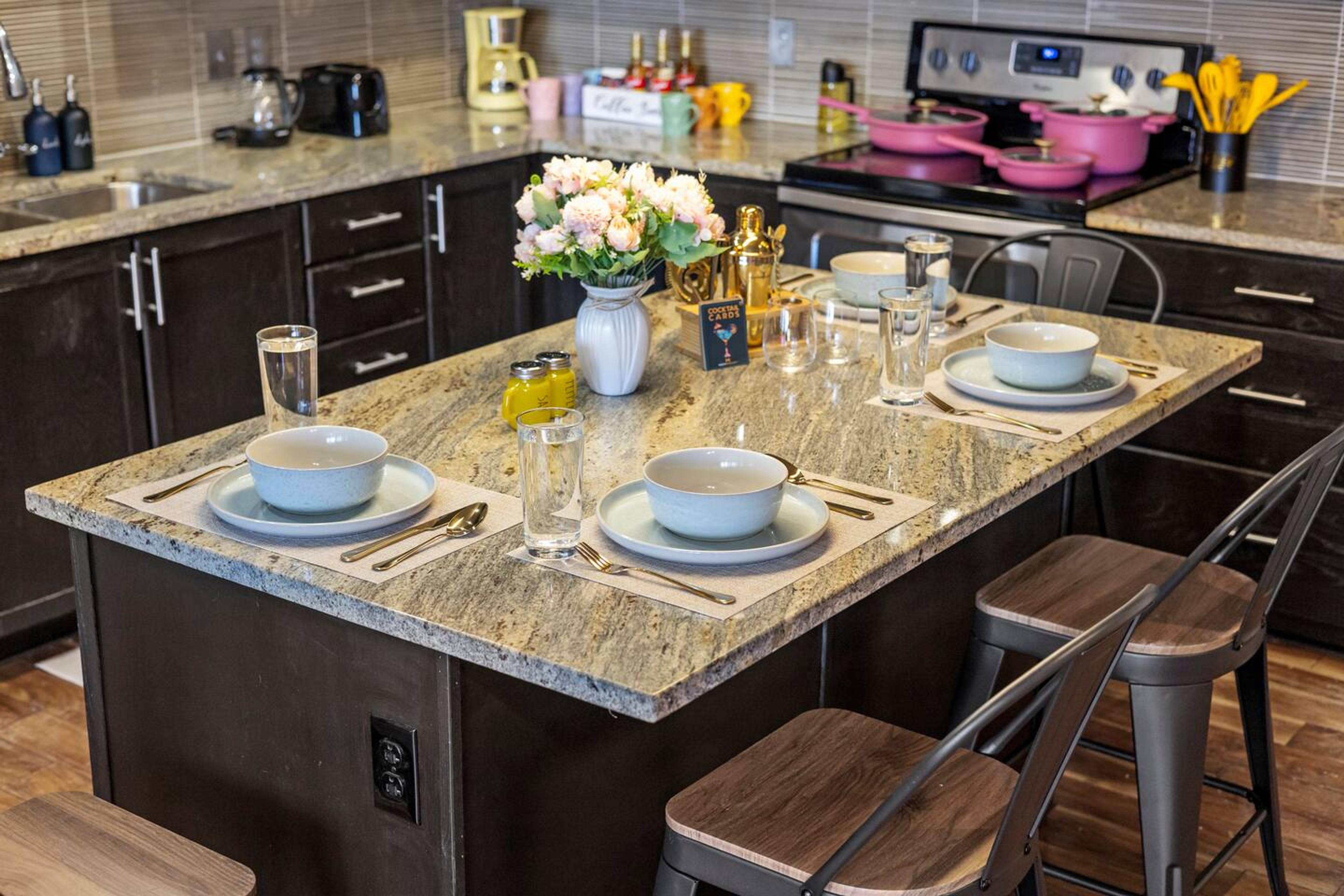 Spacious dining area with comfortable seating, perfect for meals and family time