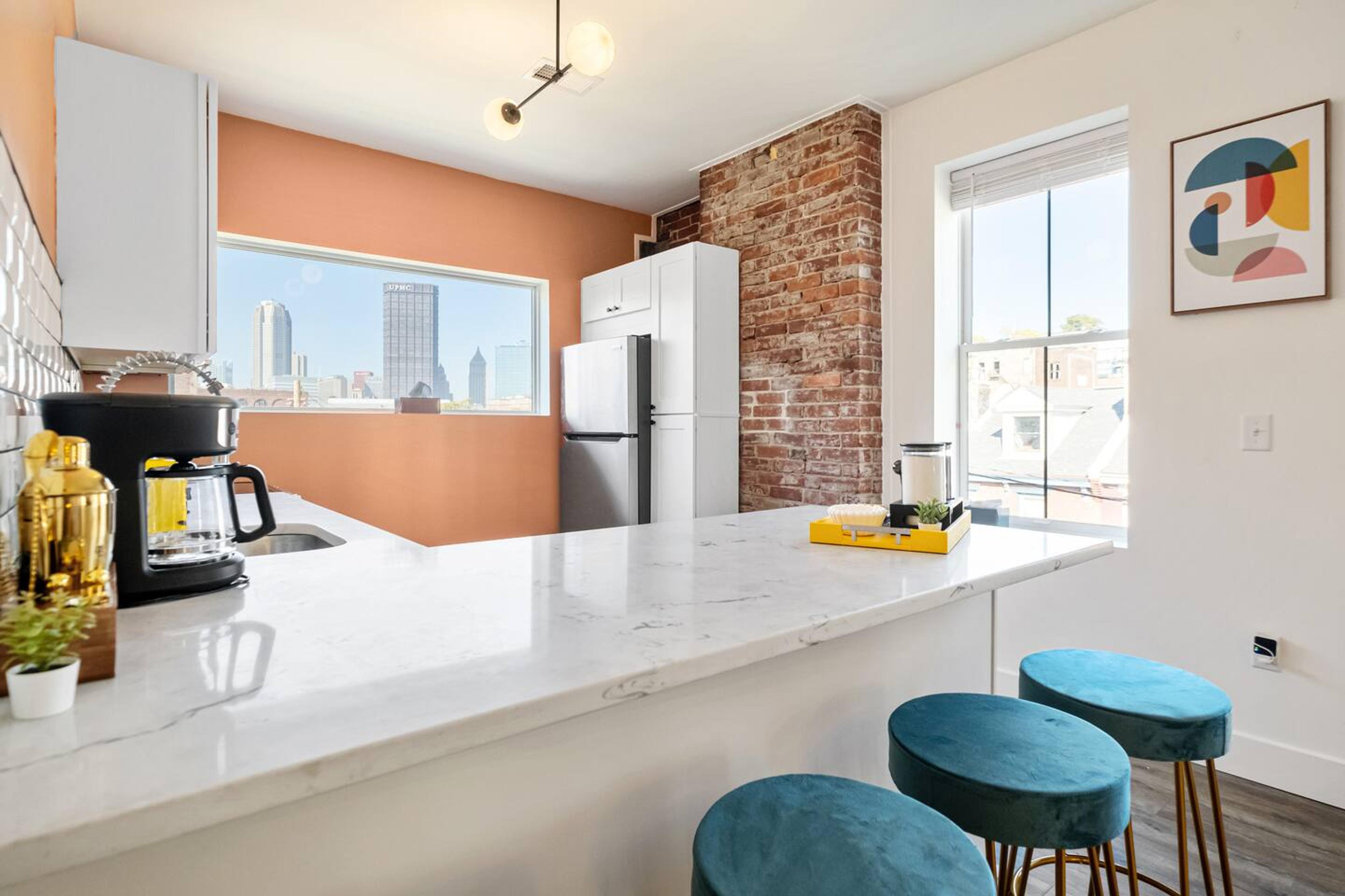 Kitchen area with dining space