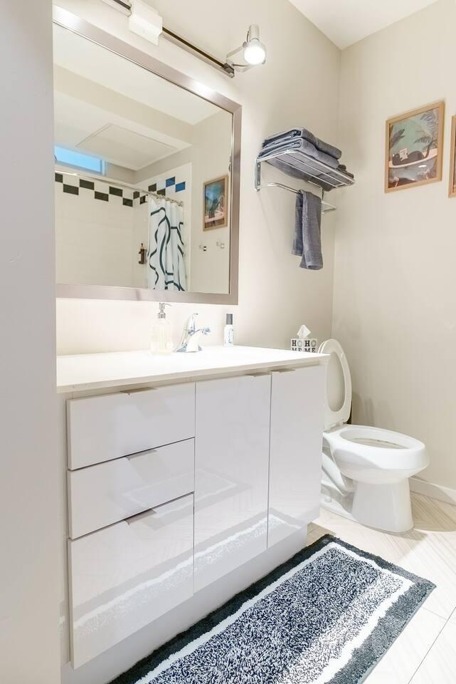 Well-appointed full bathroom designed for comfort and convenience.