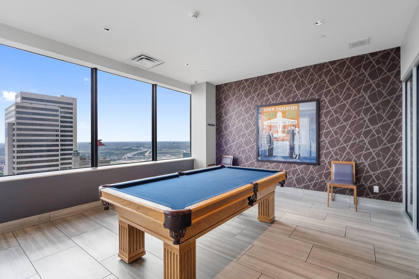Rooftop pool table