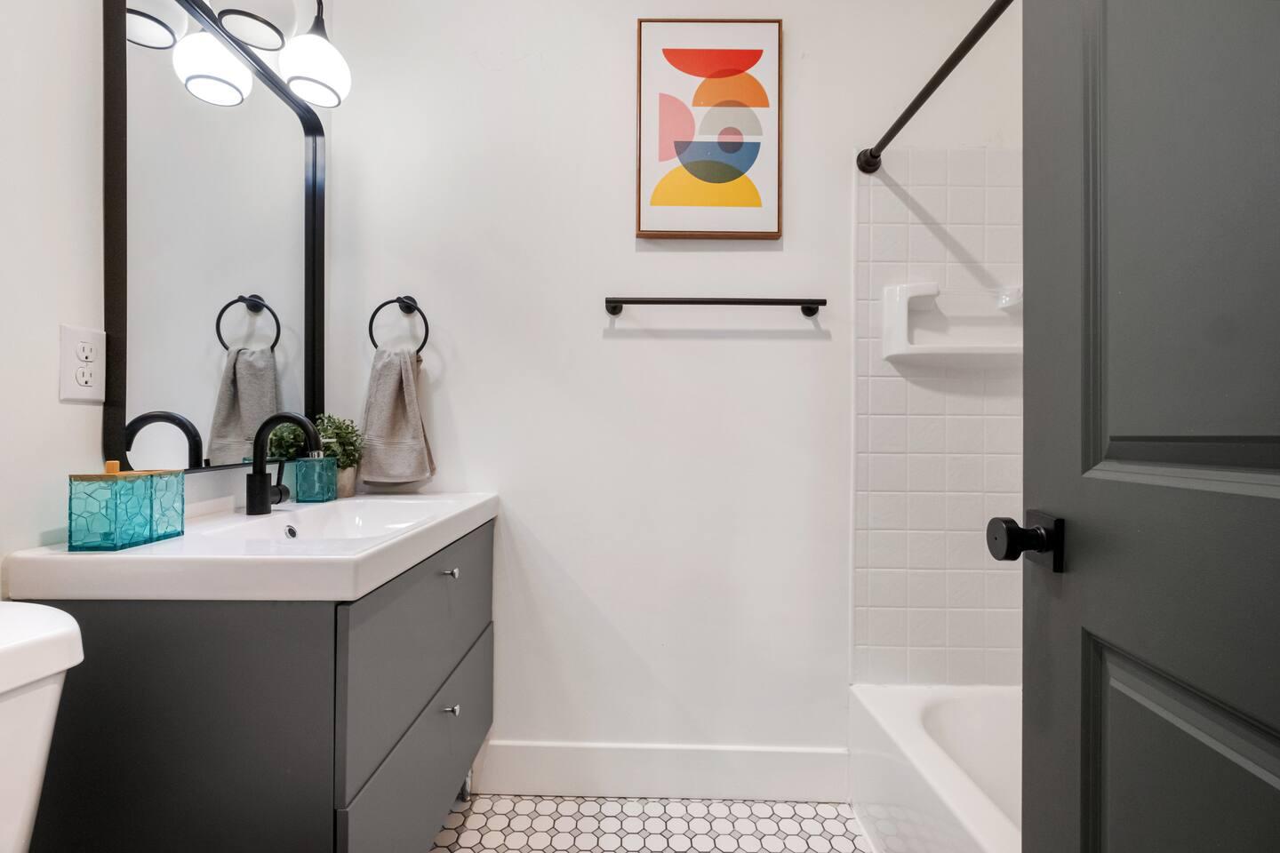 Beautiful bathroom with a stylish vanity! ✨