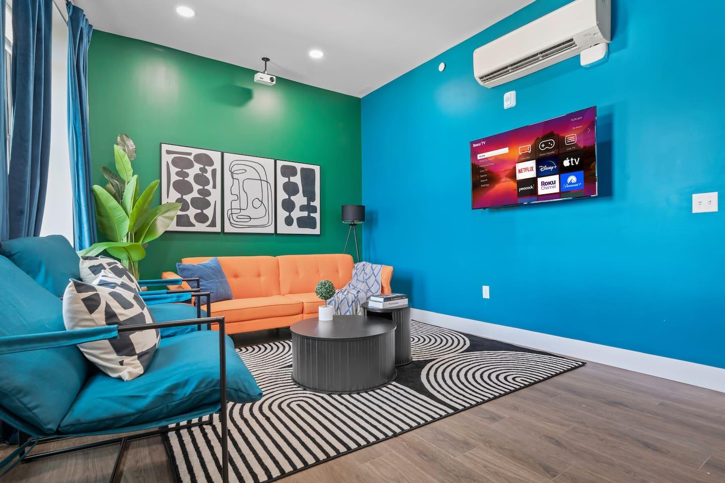 Living Room : Furnitures and wall art featuring a stunning look.