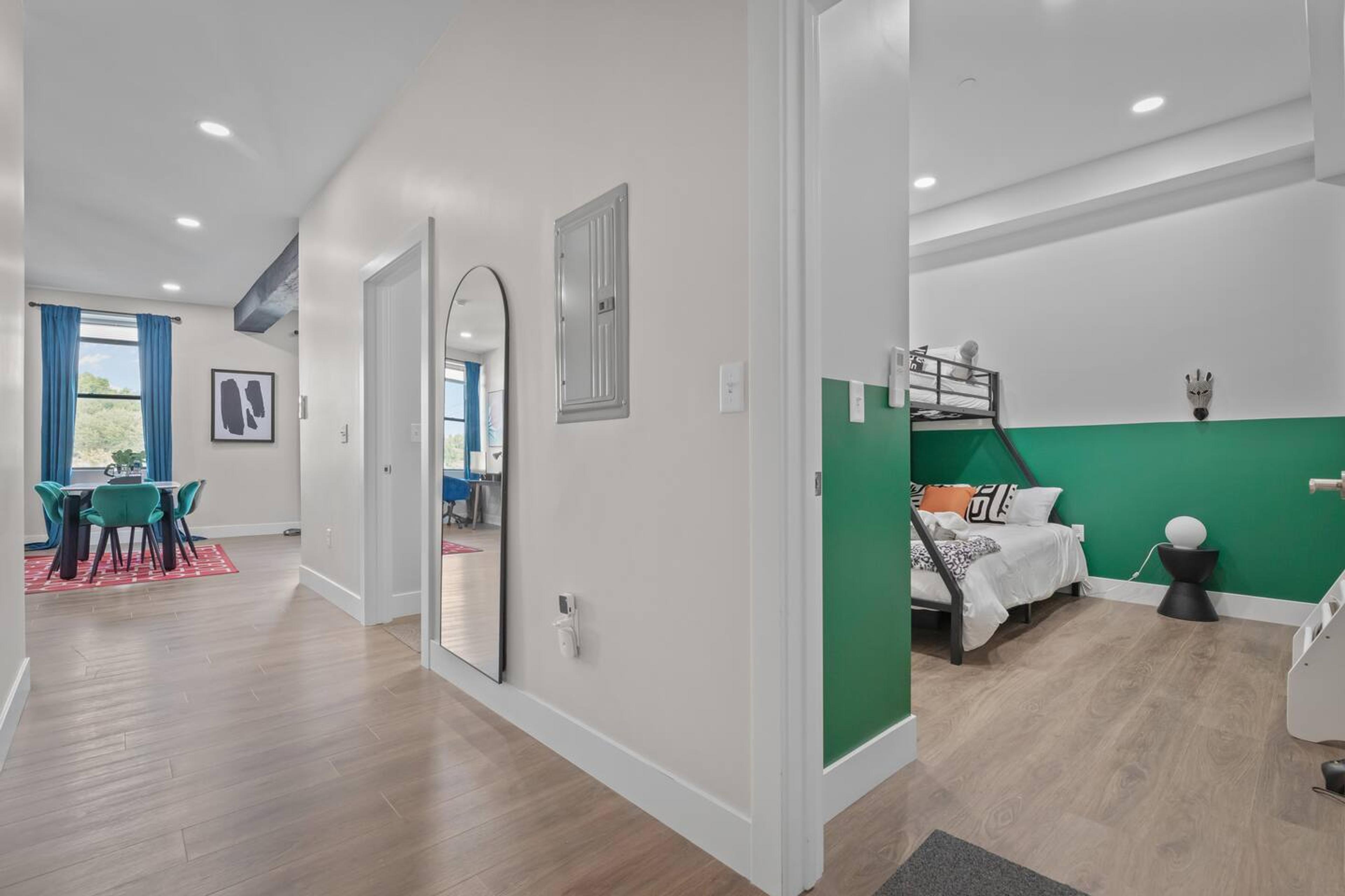 Hallway from the dining to bedroom 1 and bedroom 2