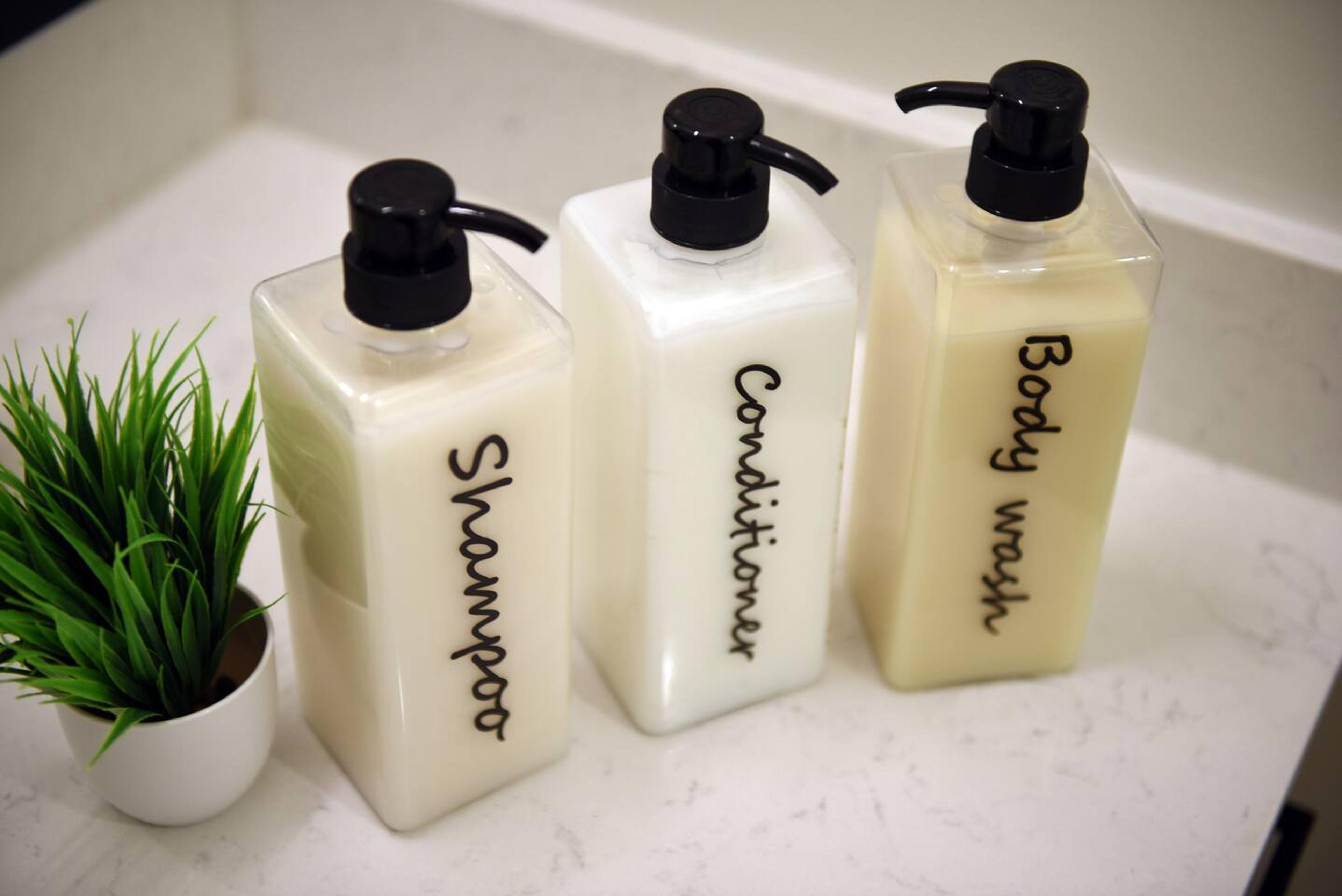 Full bathroom stocked with shampoo, conditioner, and body wash for your convenience and comfort during your stay.