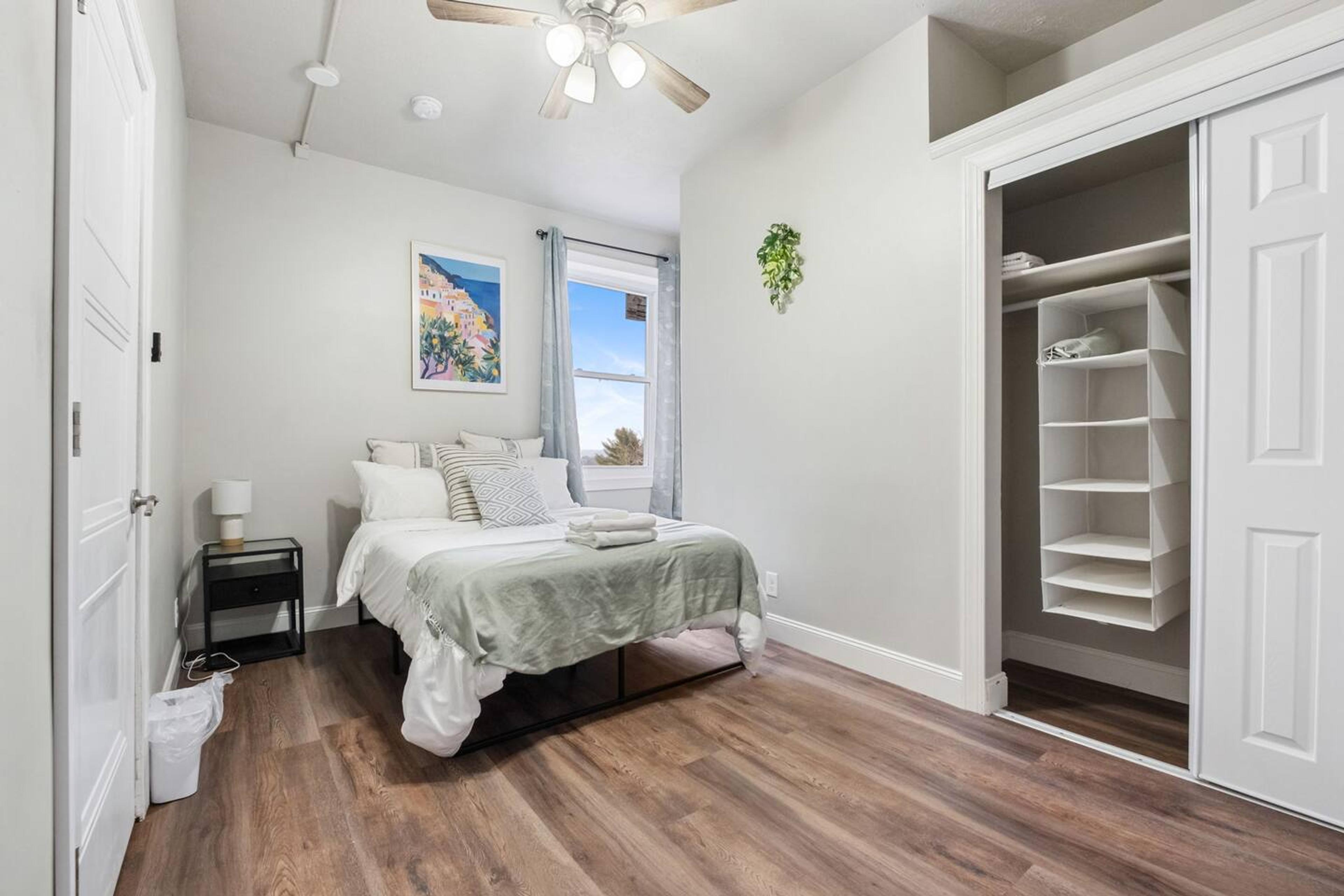 Spacious and comfy bedroom with closet space!