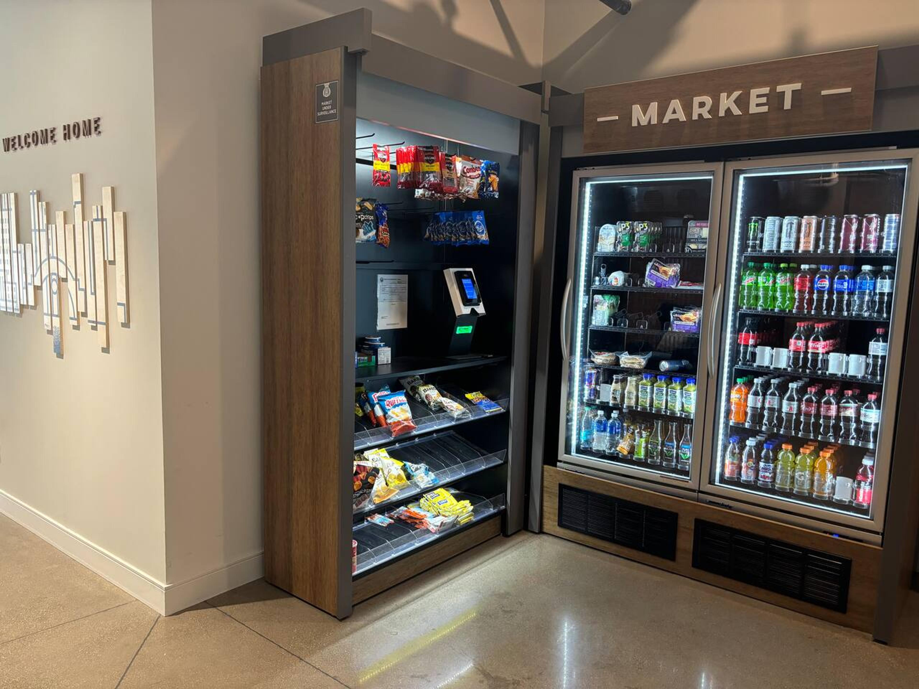 Vending machine in lobby
