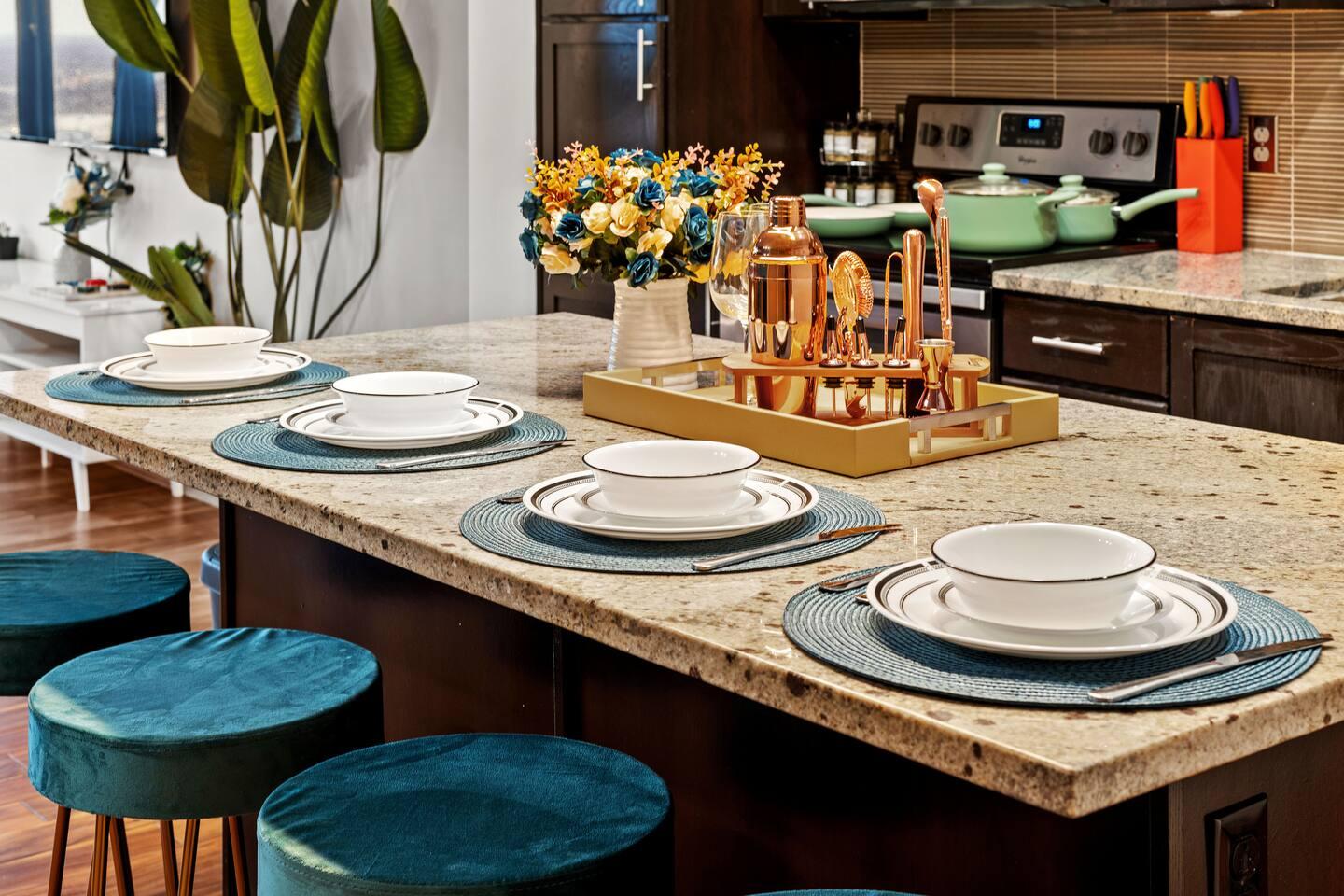 Dining space with all necessary amenities for cooking and eating!