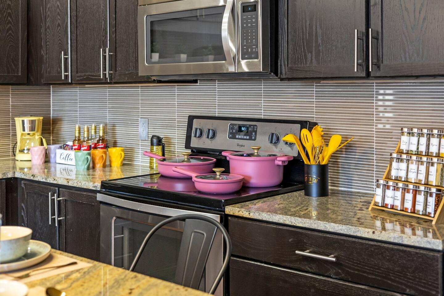 Colourful kitchen area enjoy your time by cooking special meals for your special ones at the special place