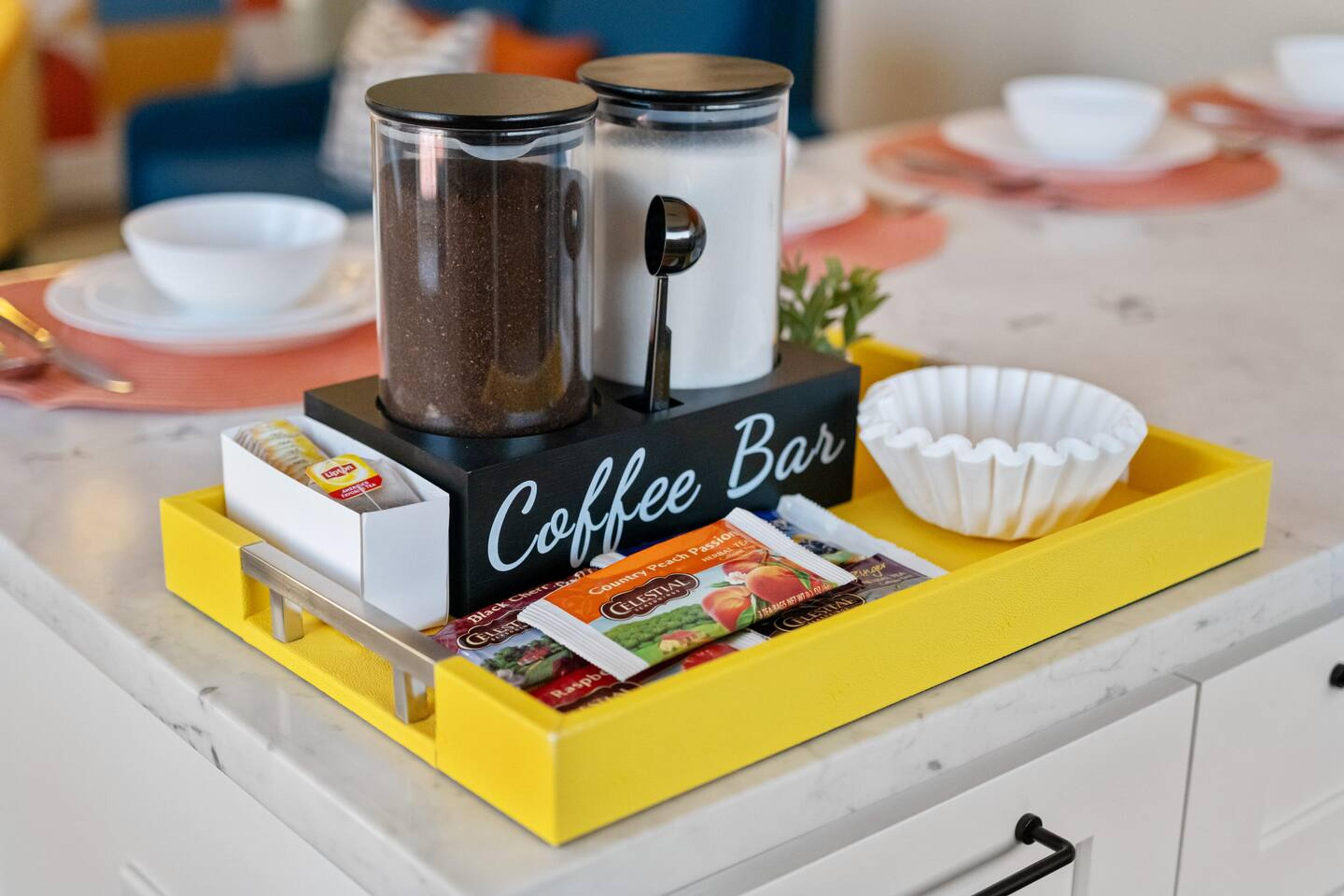 Our mini coffee station for your refreshment.