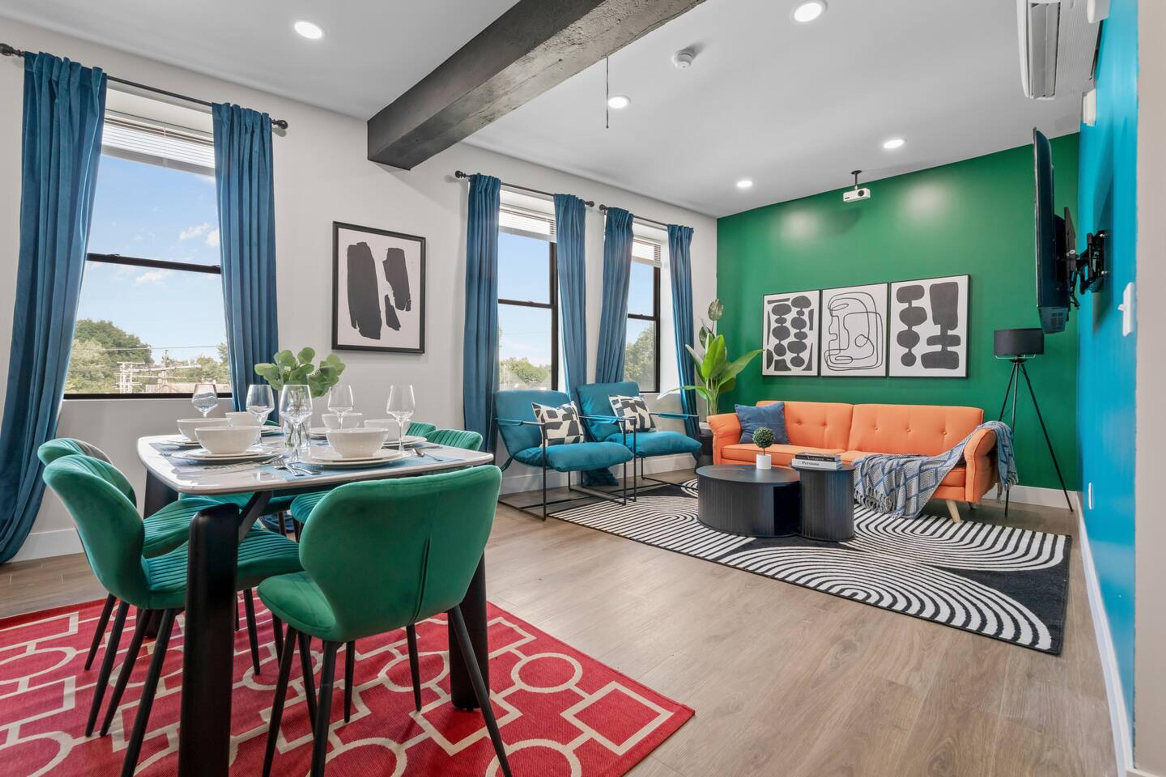 Another picture of our open living room with dining on a different angle
