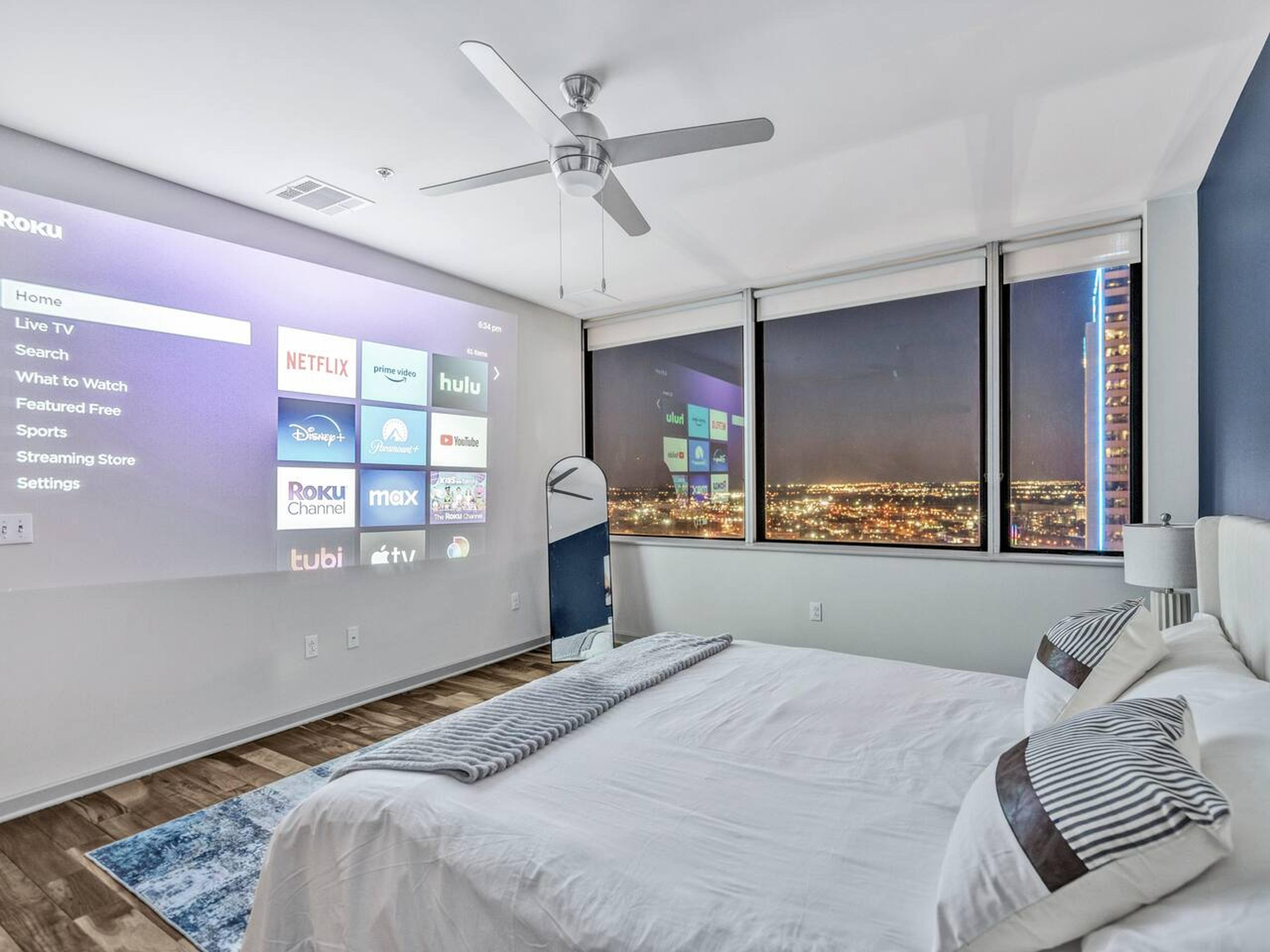 Master bedroom with Movie Projector.