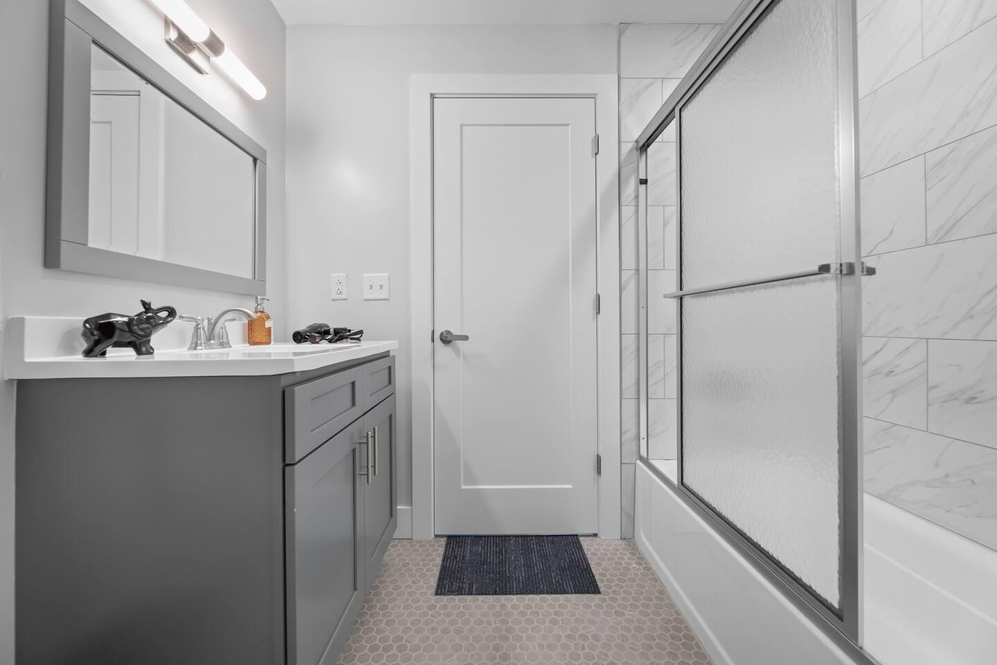 Full Bathroom with bath tub. Hot and cold water available 24*7.