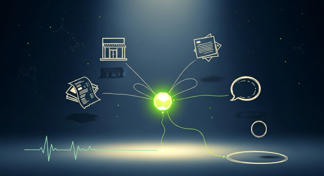 Ecommerce chatbot architecture, editorial illustration of a Shopify storefront grounded in retrieval, abandoned cart recovery, and live order intelligence