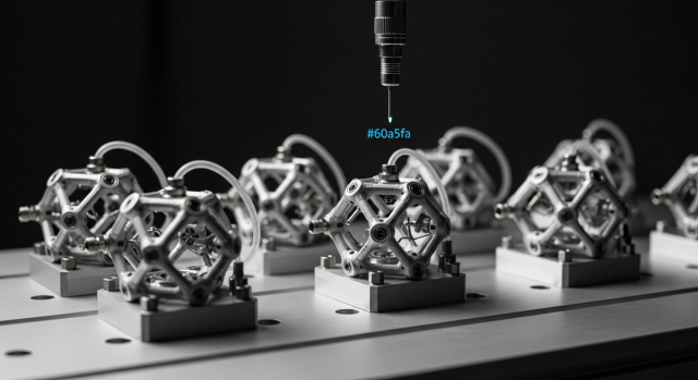 Precision test bench with measurement probe — the 6-axis agent reliability rubric