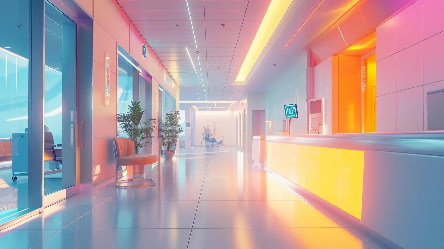 a vibrant and dynamic scene showcasing a futuristic hospital environment where advanced ai technologies seamlessly interact with healthcare professionals, enhancing patient care and efficiency, bathed in soft, ambient lighting that conveys a sense of innovation and hope.
