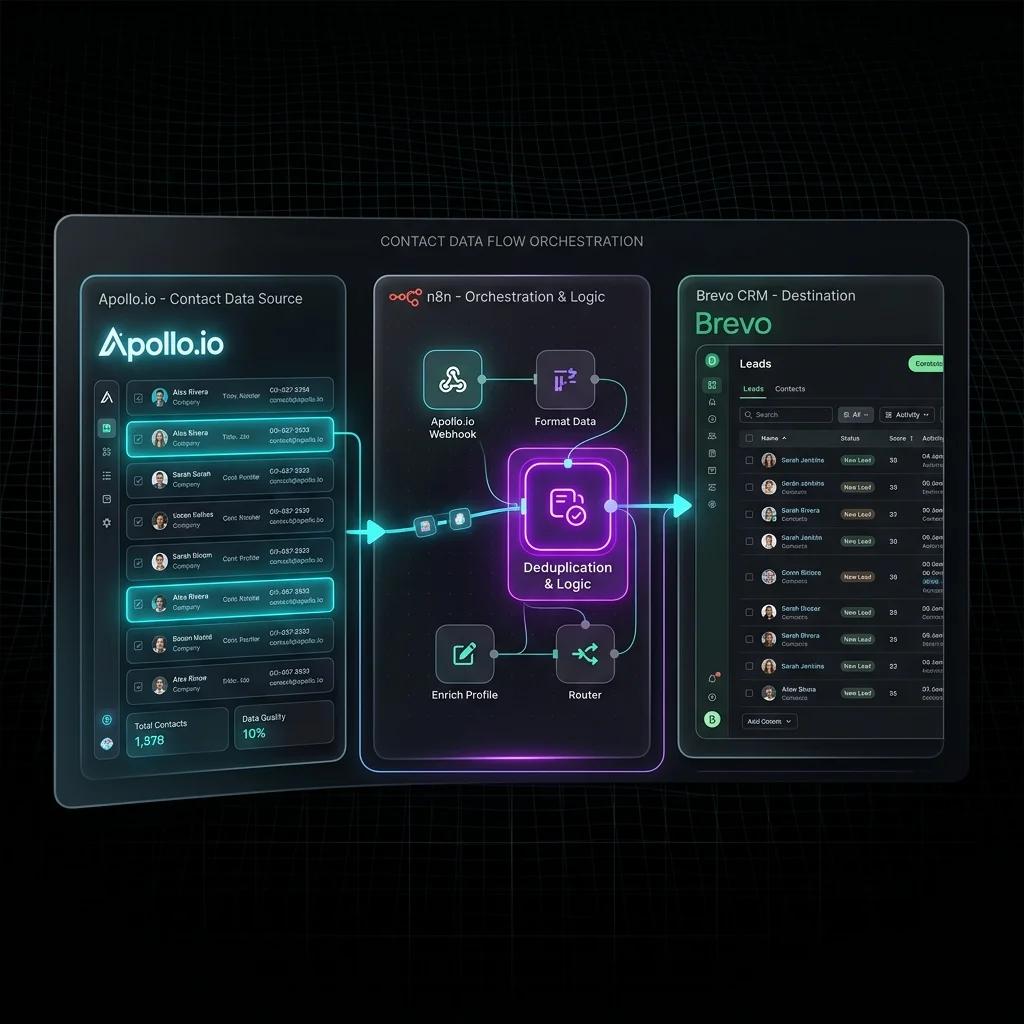 How to Sync Apollo.io Leads to Brevo CRM Using n8n: Full Outbound Pipeline Walkthrough