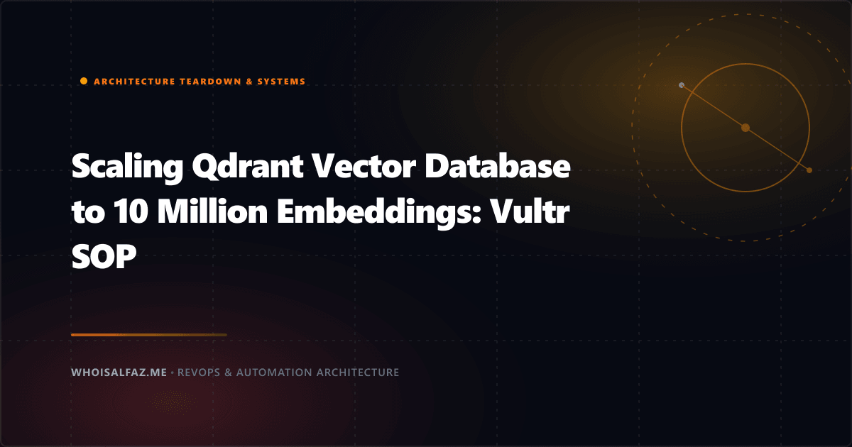 Scaling Qdrant Vector Database to 10 Million Embeddings: Vultr SOP