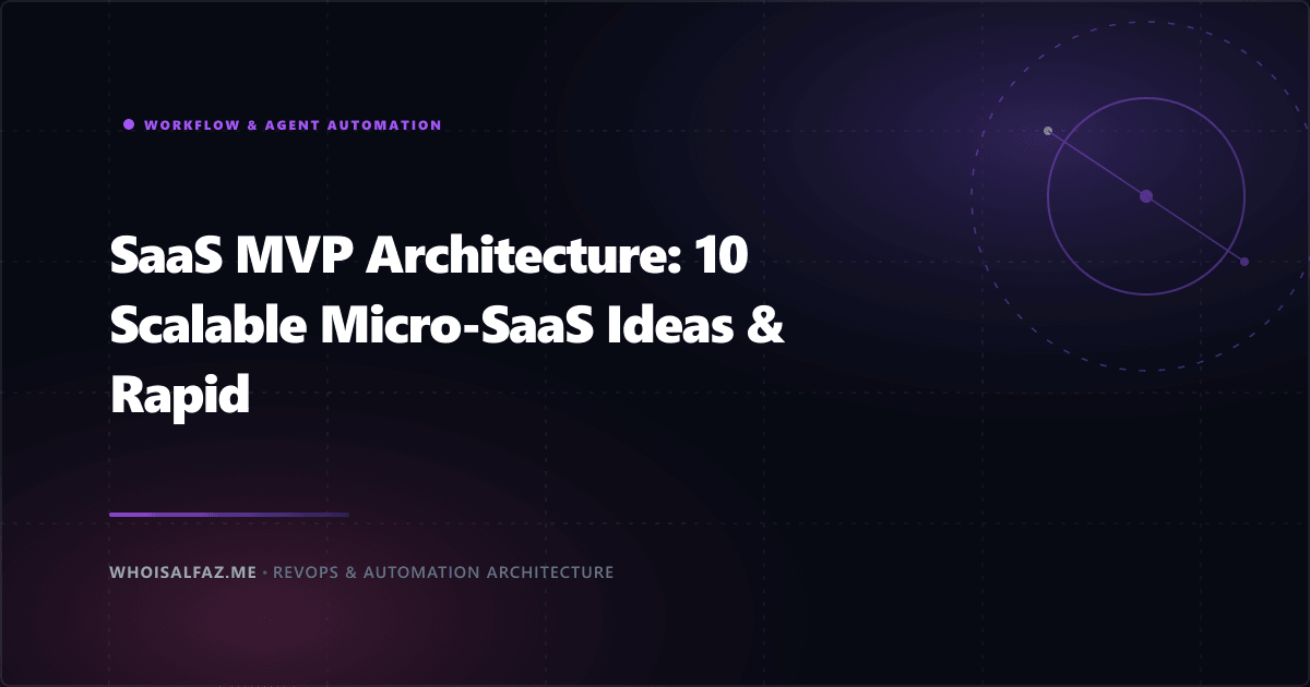 SaaS MVP Architecture: 10 Scalable Micro-SaaS Ideas & Rapid Build SOP (2026)