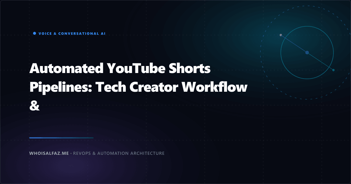 Automated YouTube Shorts Pipelines: Tech Creator Workflow & AI Video Engine (2026)